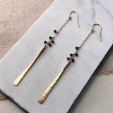 Hammered Metal Stick Bead Earrings