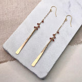 Hammered Metal Stick Bead Earrings