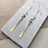 Hammered Metal Stick Bead Earrings