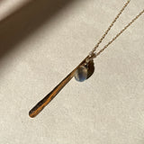 Hammered Stick and Stone Necklace