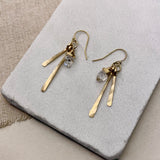 Hammered Fringe Herkimer Diamond Earrings