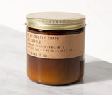 Amber glass jar with gold screwtop lid and brown paper label￼