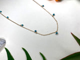 Gold choker with turquoise beads